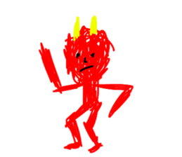 colorful devil oni sticker #13727698