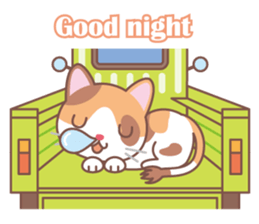 Tortoiseshell cat and old car sticker #13728279