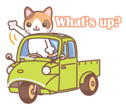 Tortoiseshell cat and old car sticker #13728286