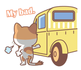 Tortoiseshell cat and old car sticker #13728292