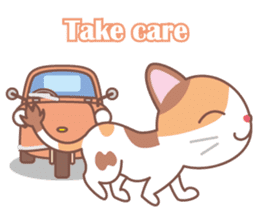 Tortoiseshell cat and old car sticker #13728293