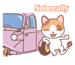 Tortoiseshell cat and old car sticker #13728298