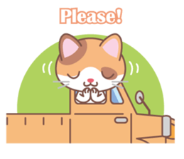 Tortoiseshell cat and old car sticker #13728299