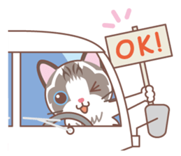 Cat and wagon car sticker #13728311
