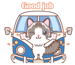 Cat and wagon car sticker #13728320