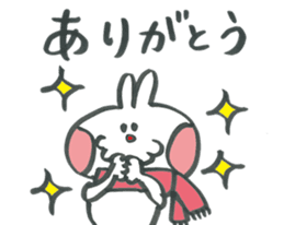 Large character of rabbit in winter. sticker #13728366