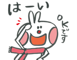 Large character of rabbit in winter. sticker #13728367