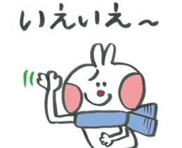 Large character of rabbit in winter. sticker #13728369