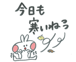 Large character of rabbit in winter. sticker #13728371