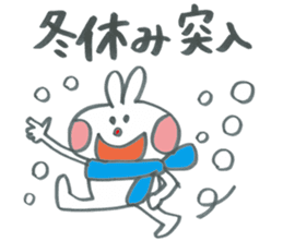 Large character of rabbit in winter. sticker #13728372
