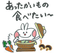 Large character of rabbit in winter. sticker #13728376