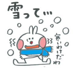 Large character of rabbit in winter. sticker #13728382
