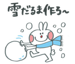 Large character of rabbit in winter. sticker #13728383