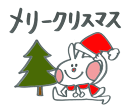 Large character of rabbit in winter. sticker #13728387