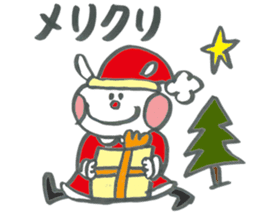 Large character of rabbit in winter. sticker #13728388