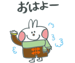 Large character of rabbit in winter. sticker #13728389