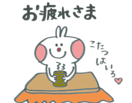 Large character of rabbit in winter. sticker #13728391