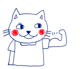 Cat of a deep red cheek sticker #13729594