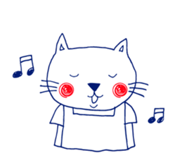 Cat of a deep red cheek sticker #13729595