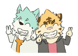 shirt dog & hoodie tiger animation sticker #13729693