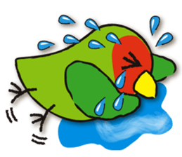 Cute parakeets sticker sticker #13730545