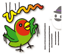 Cute parakeets sticker sticker #13730551