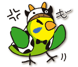 Cute parakeets sticker sticker #13730559