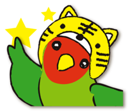 Cute parakeets sticker sticker #13730560