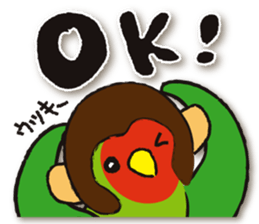 Cute parakeets sticker sticker #13730564