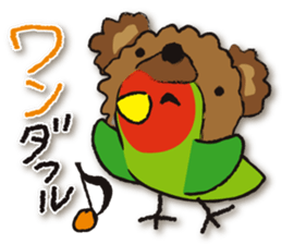 Cute parakeets sticker sticker #13730565