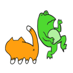 Cat & frog 9