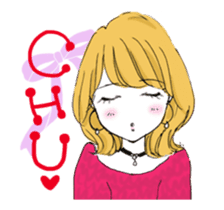 A popular girl who kisses(animation) sticker #13733042