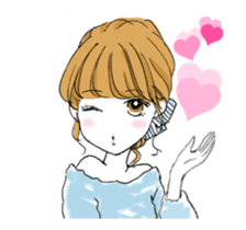 A popular girl who kisses(animation) sticker #13733043