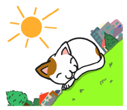 Cat and dog's meeting2 sticker #13733822