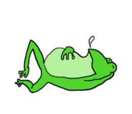 Cat & frog sticker #13734320