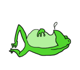 Cat & frog sticker #13734320