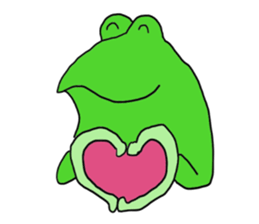 Cat & frog sticker #13734322