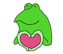 Cat & frog sticker #13734322