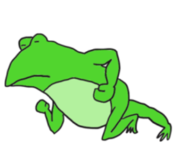 Cat & frog sticker #13734323