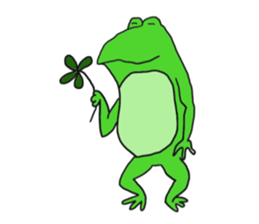 Cat & frog sticker #13734325