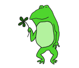 Cat & frog sticker #13734325