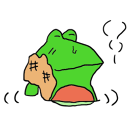 Cat & frog sticker #13734326