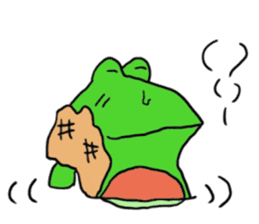 Cat & frog sticker #13734326