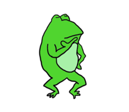 Cat & frog sticker #13734328