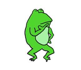 Cat & frog sticker #13734328