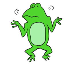 Cat & frog sticker #13734330