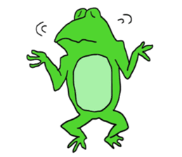 Cat & frog sticker #13734330