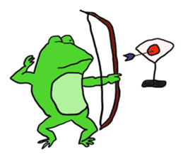 Cat & frog sticker #13734331