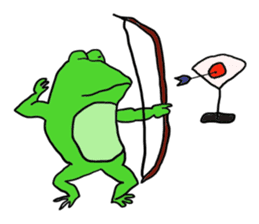 Cat & frog sticker #13734331