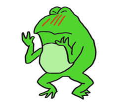 Cat & frog sticker #13734333